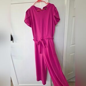 Chic Fuchsia Jumpsuit with Belt